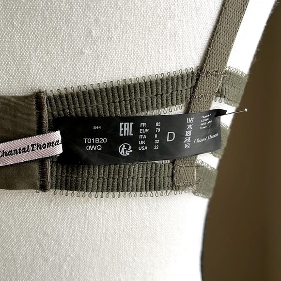 NWT - Chantal Thomas - Army Green Underwire Balconette Bra - 85D Fr / 32D US - Picture 4 of 7